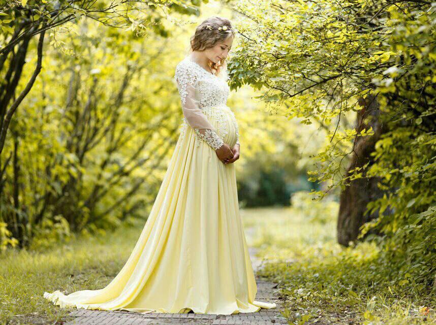Maternity long lace dress photoshoot ...